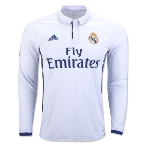 Футбольная футболка детская FC Real Madrid Домашняя 2016 2017 L/S 2XL (рост 164 см)