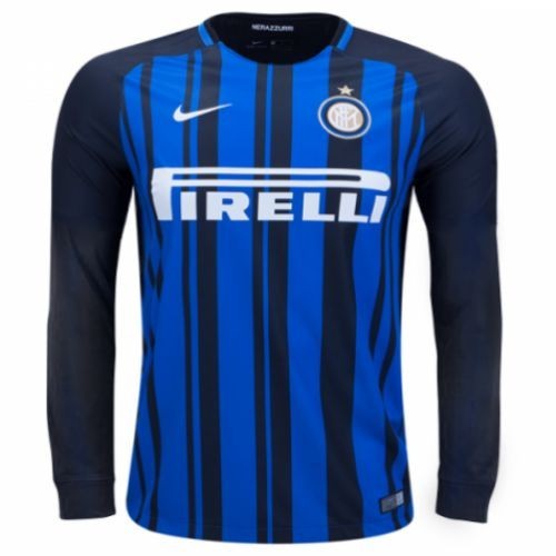 Футбольная футболка FC Inter Milan Домашняя 2017 2018 L/S L(48)