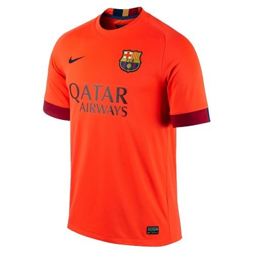 Футбольная футболка детская FC Barcelona Гостевая 2014 2015 S/S L (рост 140 см)