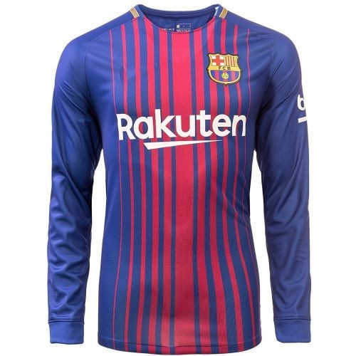 Футбольная футболка детская FC Barcelona Домашняя 2017 2018 L/S 2XL (рост 164 см)