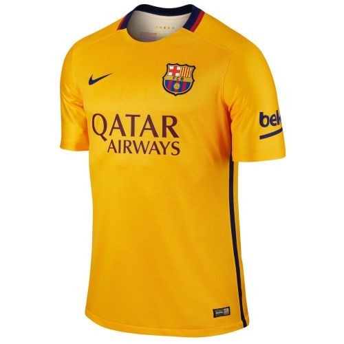 Футбольная футболка детская FC Barcelona Гостевая 2015 2016 S/S 2XL (рост 164 см)